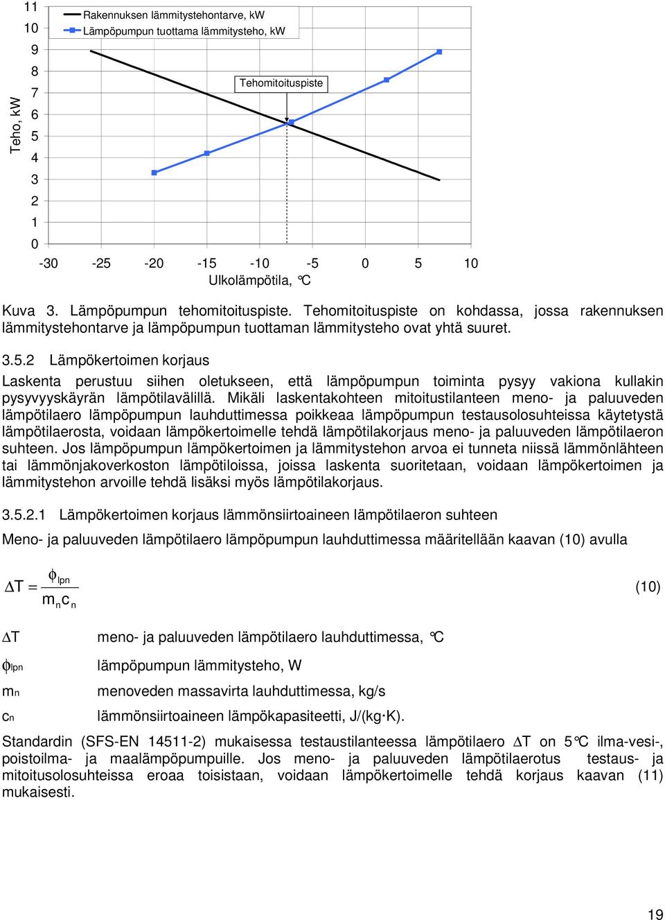 2 Lämpökertoimen korjaus Laskenta perustuu siihen oletukseen, että lämpöpumpun toiminta pysyy vakiona kullakin pysyvyyskäyrän lämpötilavälillä.