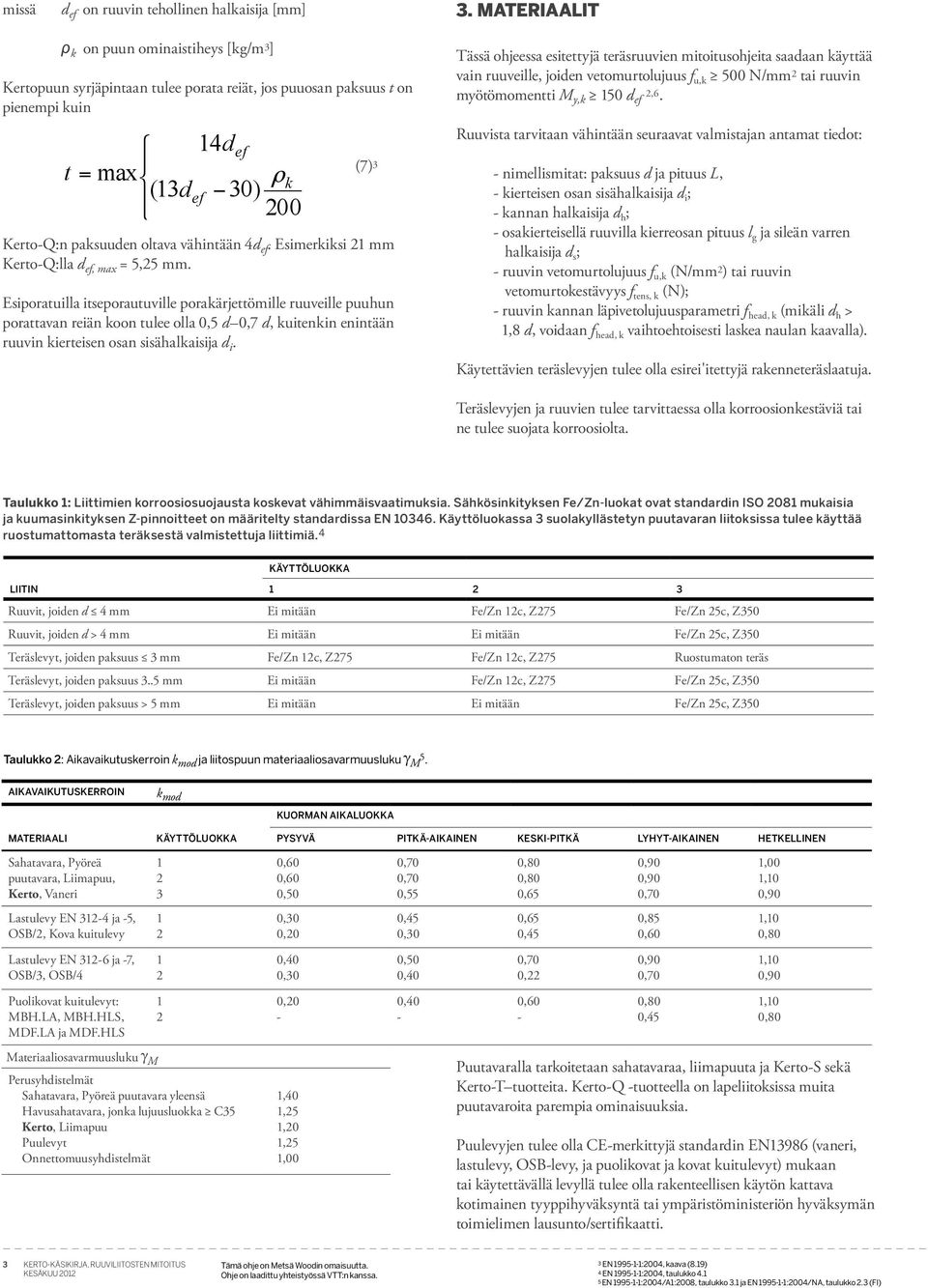 Esimerisi 1 mm Kerto-Q:lla d, max = 5,5 mm.