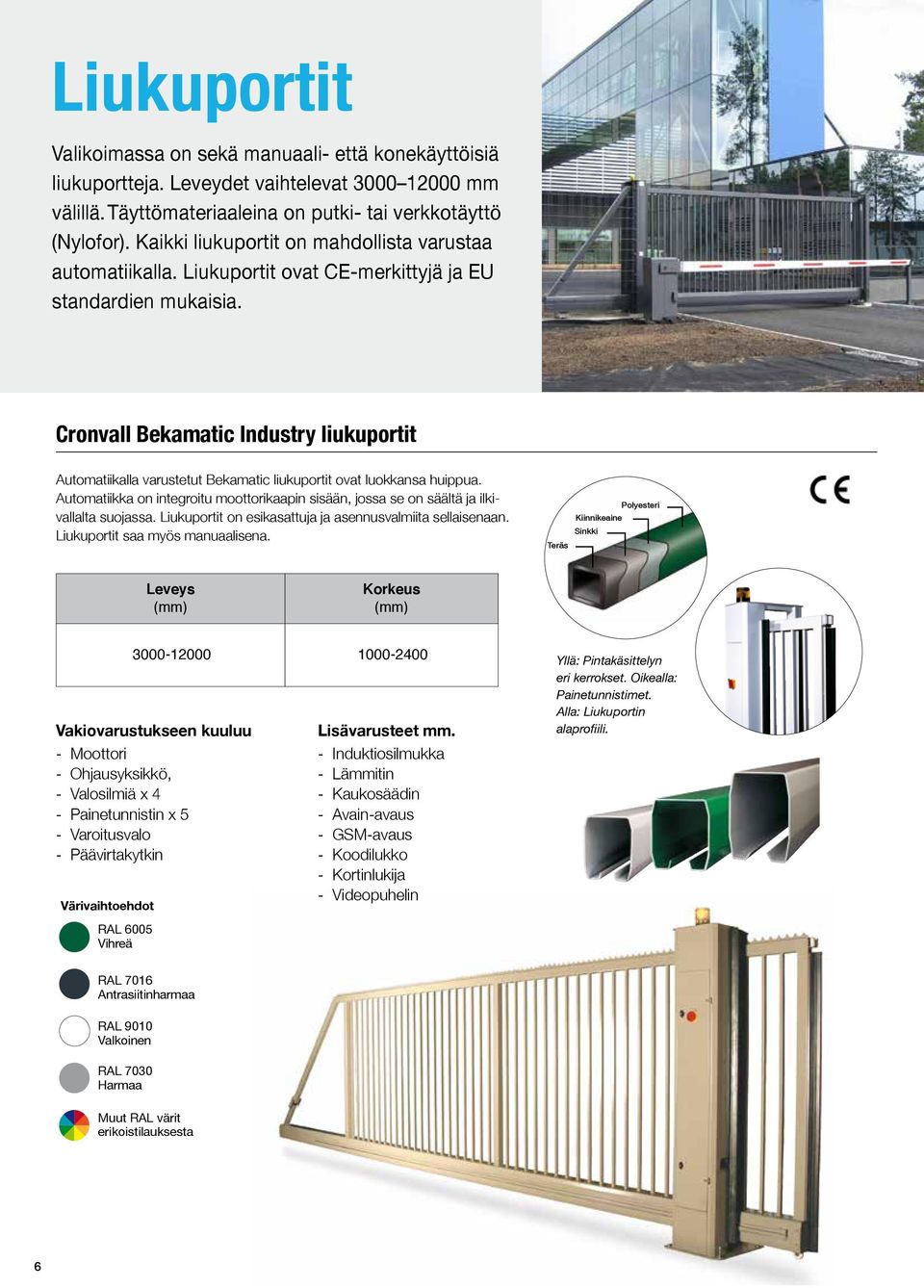 Cronvall Bekamatic Industry liukuportit Automatiikalla varustetut Bekamatic liukuportit ovat luokkansa huippua.