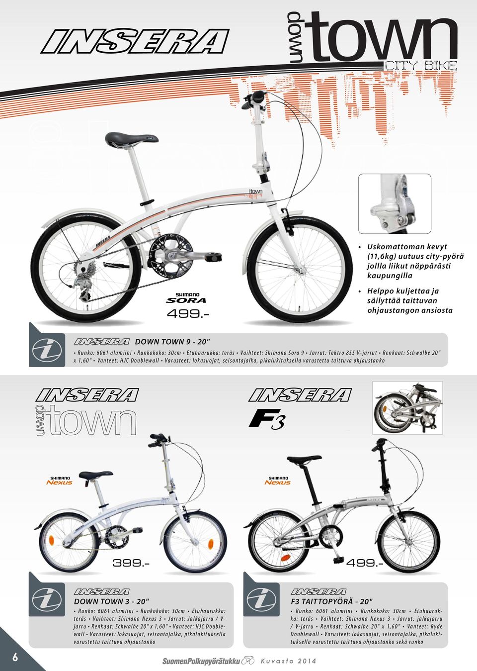 Schwalbe 20" x 1,60" Vanteet: HJC Doublewall Varusteet: lokasuojat, seisontajalka, pikalukituksella varustettu taittuva ohjaustanko 399.- 499.