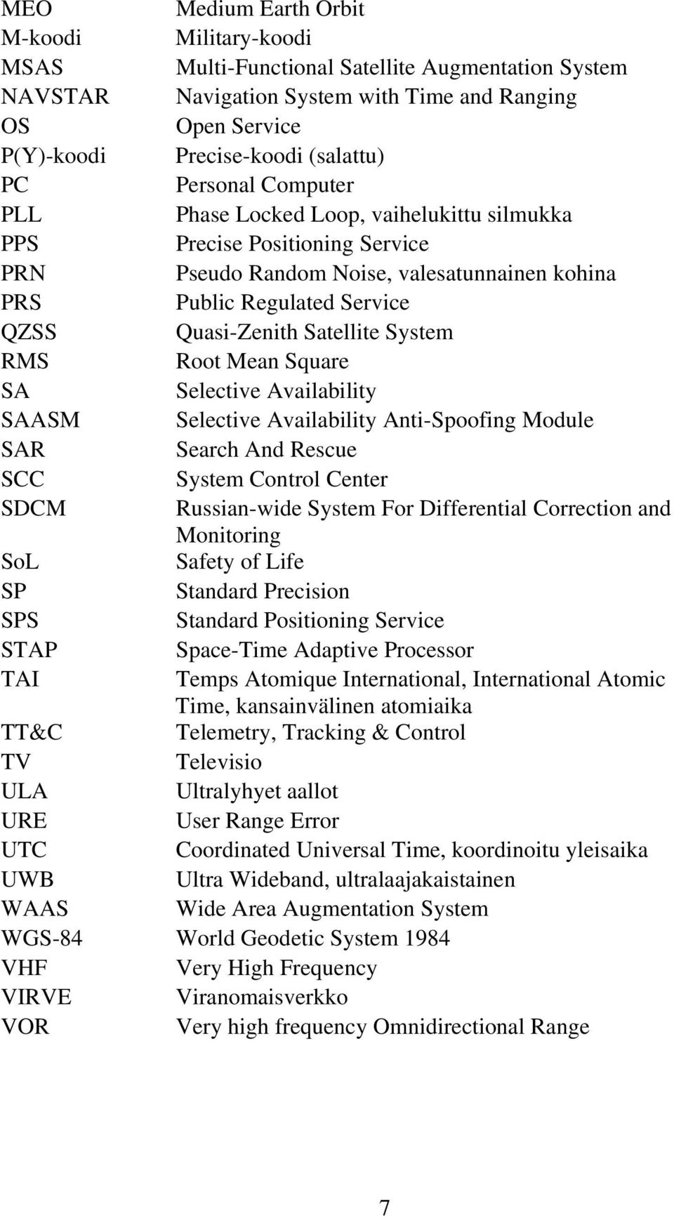 System RMS Root Mean Square SA Selective Availability SAASM Selective Availability Anti-Spoofing Module SAR Search And Rescue SCC System Control Center SDCM Russian-wide System For Differential