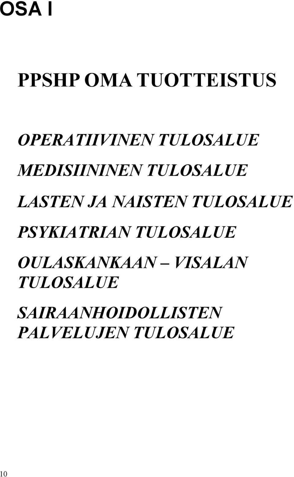 NAISTEN TULOSALUE PSYKIATRIAN TULOSALUE