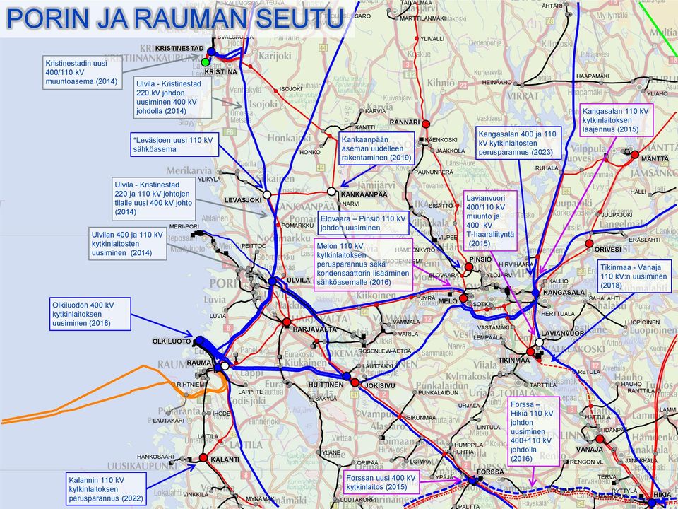 MERI-PORI OLKILUOTO YLIKYLÄ RAUMA KRISTIINA LUVIA LEVÄSJOKI PEITTOO ISOJOKI HONKO POMARKKU ULVILA HARJAVALTA KARVIA KANKAANPÄÄ NARVI KANTTI VARILA ROSENLEW-ÄETSÄ LAUTTAKYLÄ RÄNNÄRI Kankaanpään aseman