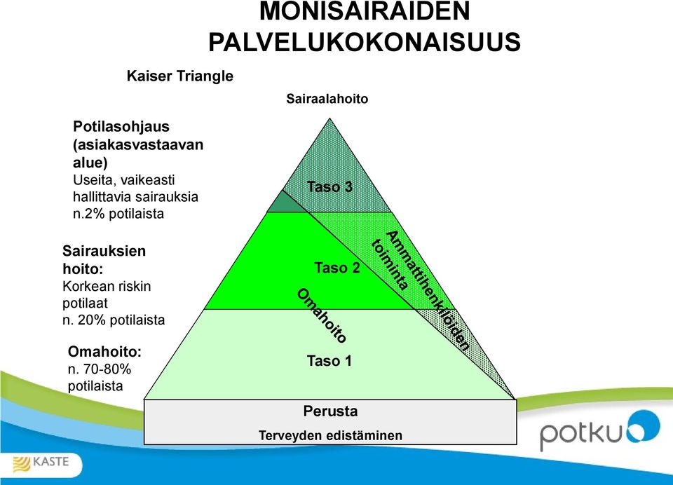 sairauksia n.2% potilaista Sairauksien hoito: Korkean riskin potilaat n.