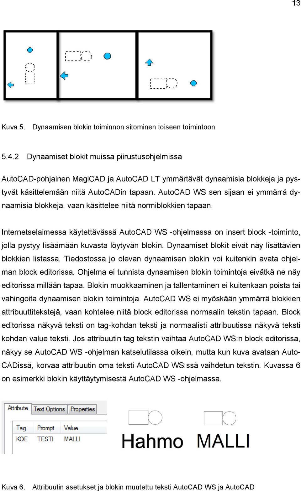 AutoCAD WS sen sijaan ei ymmärrä dynaamisia blokkeja, vaan käsittelee niitä normiblokkien tapaan.