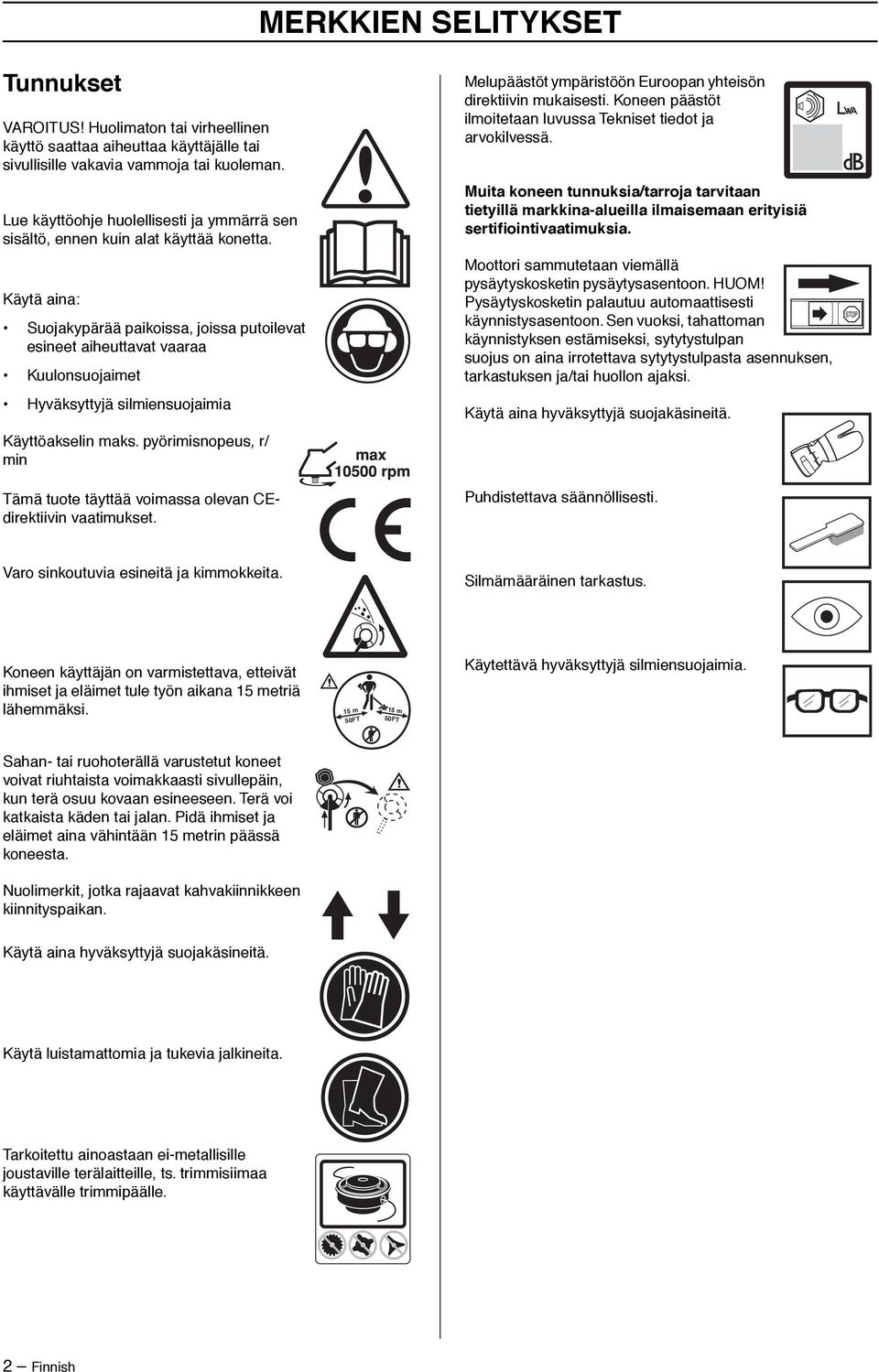 Lue käyttöohje huolellisesti ja ymmärrä sen sisältö, ennen kuin alat käyttää konetta.