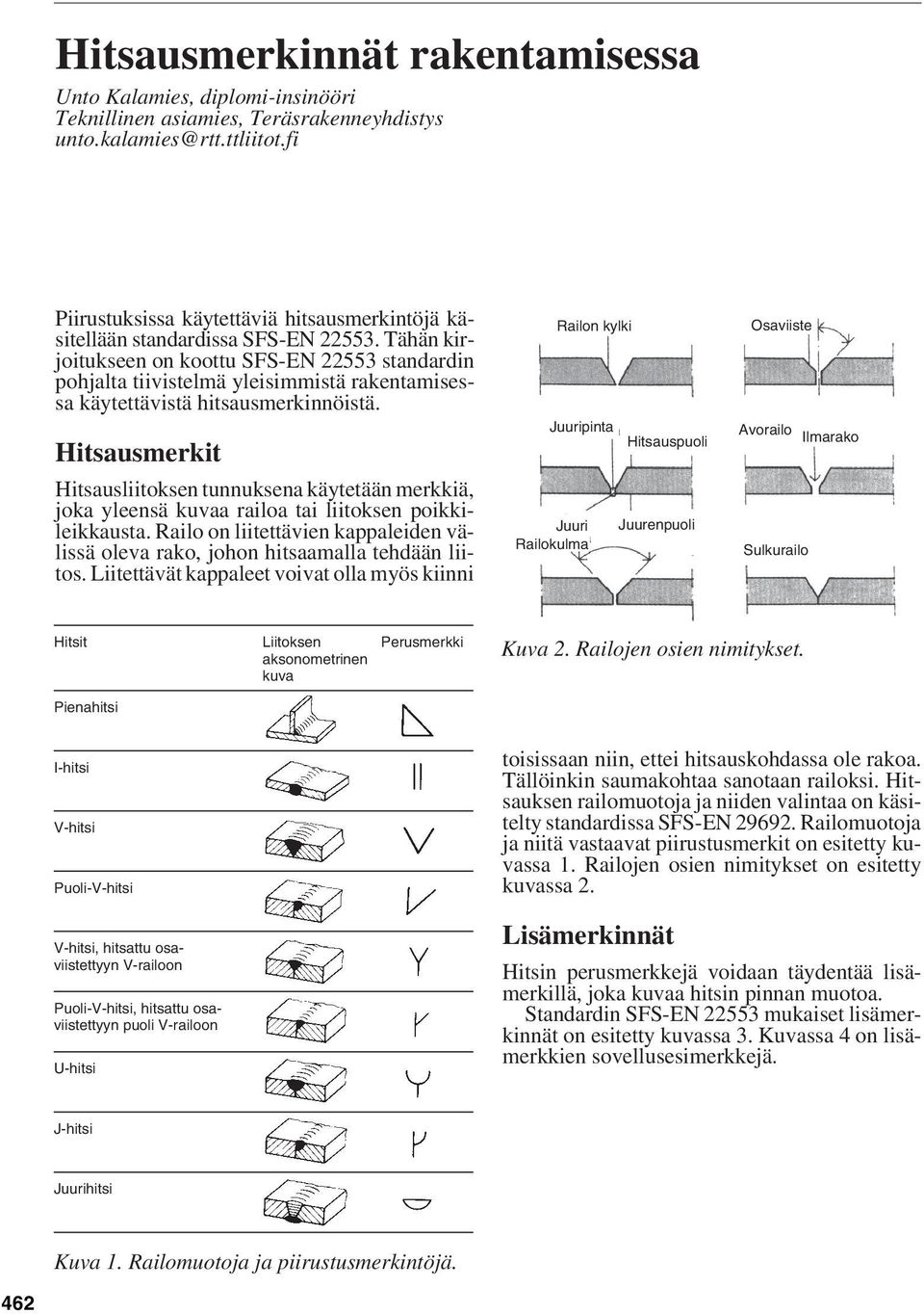 Hitsausmerkit Hitsausliitoksen tunnuksena käytetään merkkiä, joka yleensä kuvaa railoa tai liitoksen poikkileikkausta.