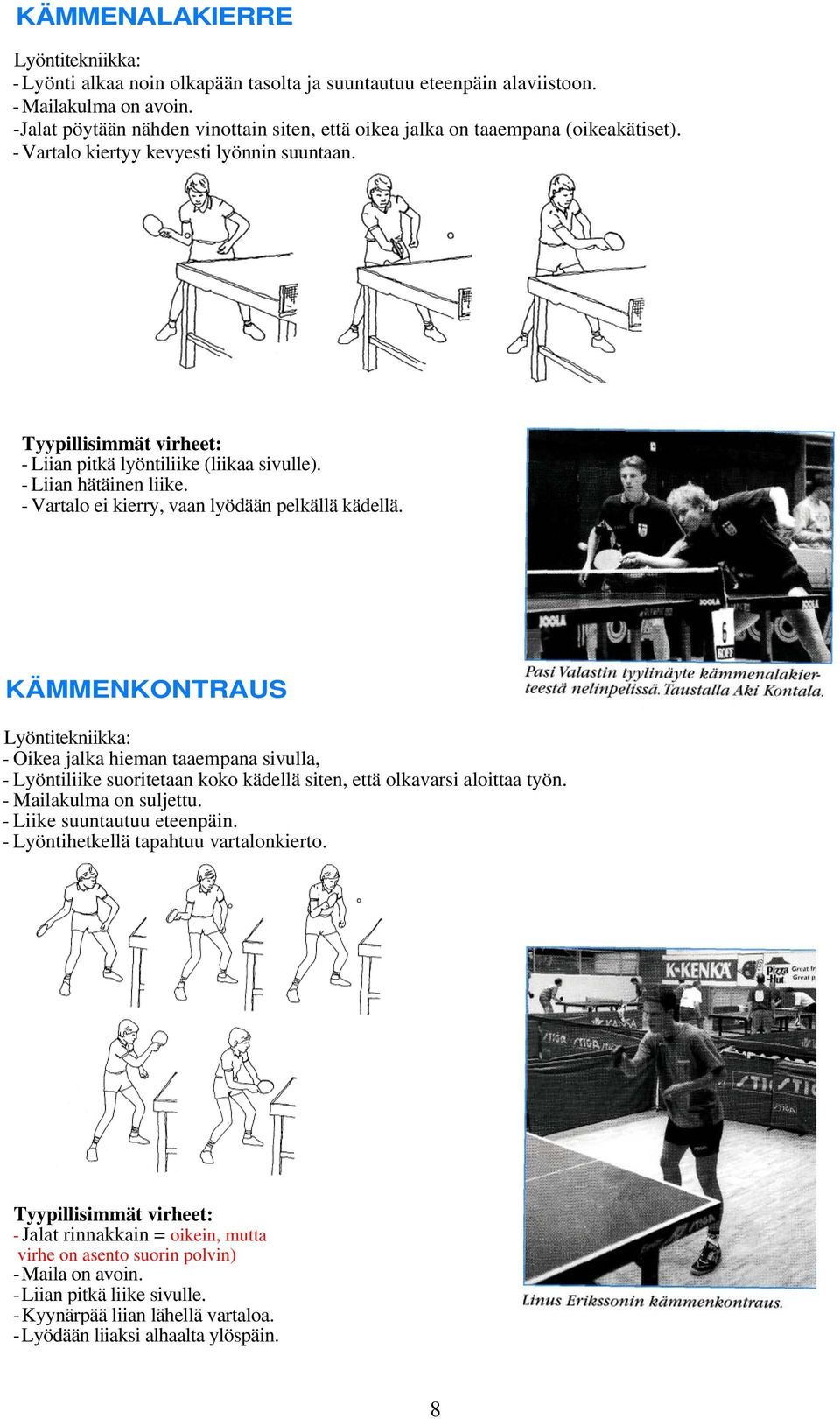 - Liian hätäinen liike. - Vartalo ei kierry, vaan lyödään pelkällä kädellä.