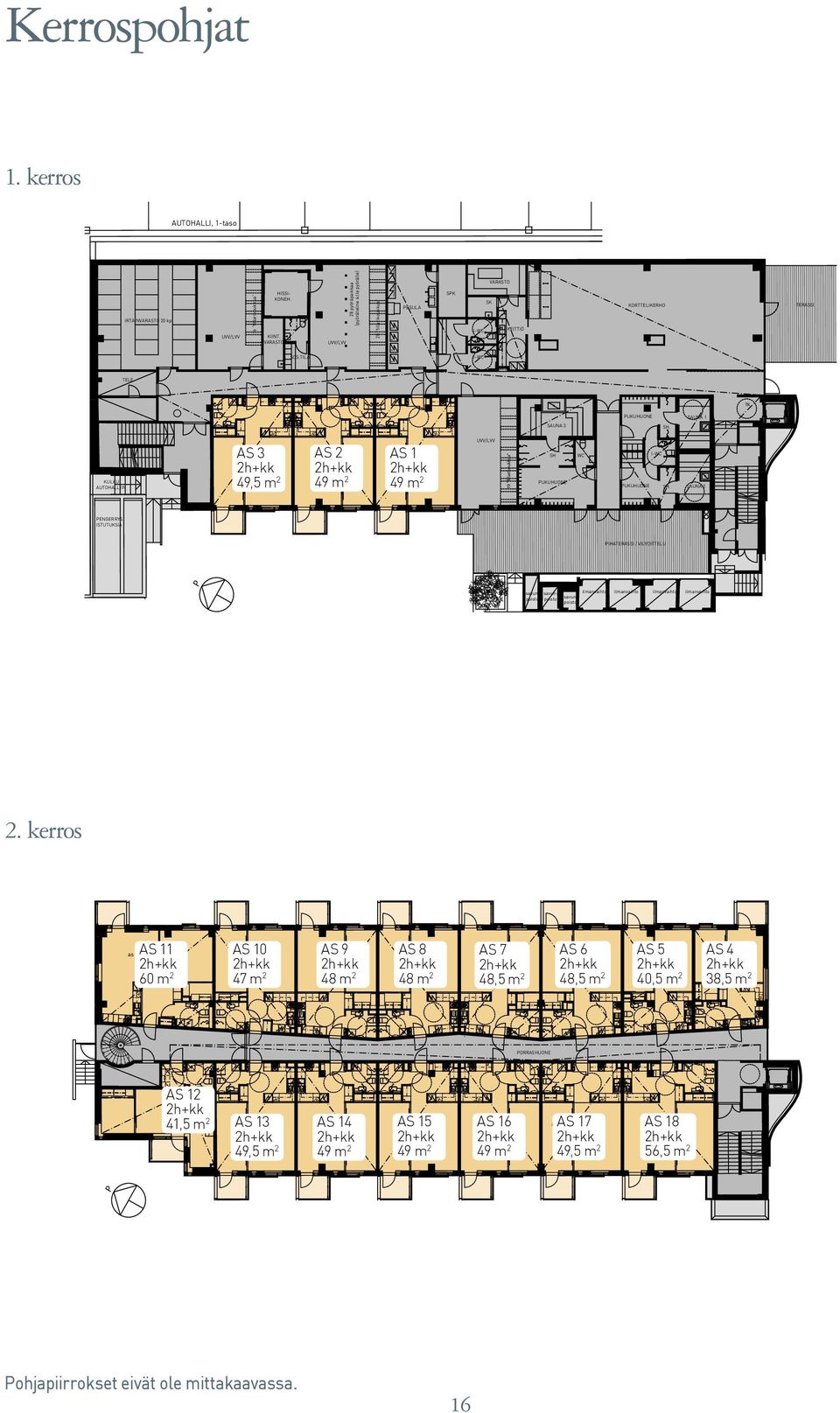TILA I-WC TELE TK SAUNA 3 PUKUHUONE SH. SAUN KULKU AUTALLIIN AS 3 as 3 49,5 m 2 AS 2 as 2 49 m 2 AS 1 as 1 49 m 2 UVV/LVV 19 "fillarikoukkua" SH PUKUHUONE WC PUKUHUONE I-WC SH.