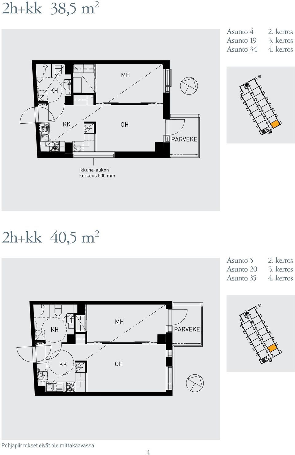 korkeus 500 mm 40,5 m 2