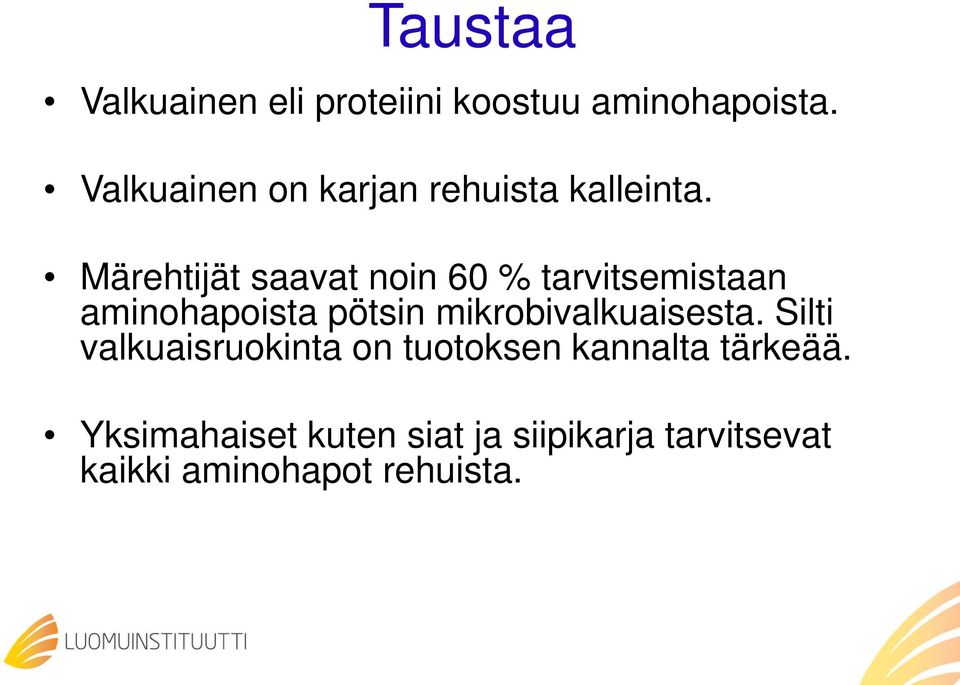 Märehtijät saavat noin 60 % tarvitsemistaan aminohapoista pötsin