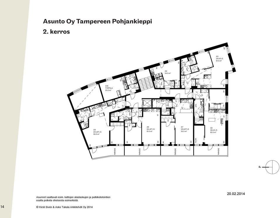 5 m 2 A10 TYÖTILA 25.5 m 2 A9 2H+KT+S 59.