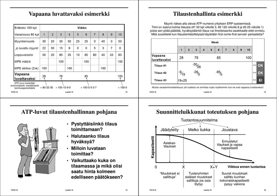 Mitä suosittelet kun tilaustenkäsittelyssä käytetään first come-first served -periaatetta?
