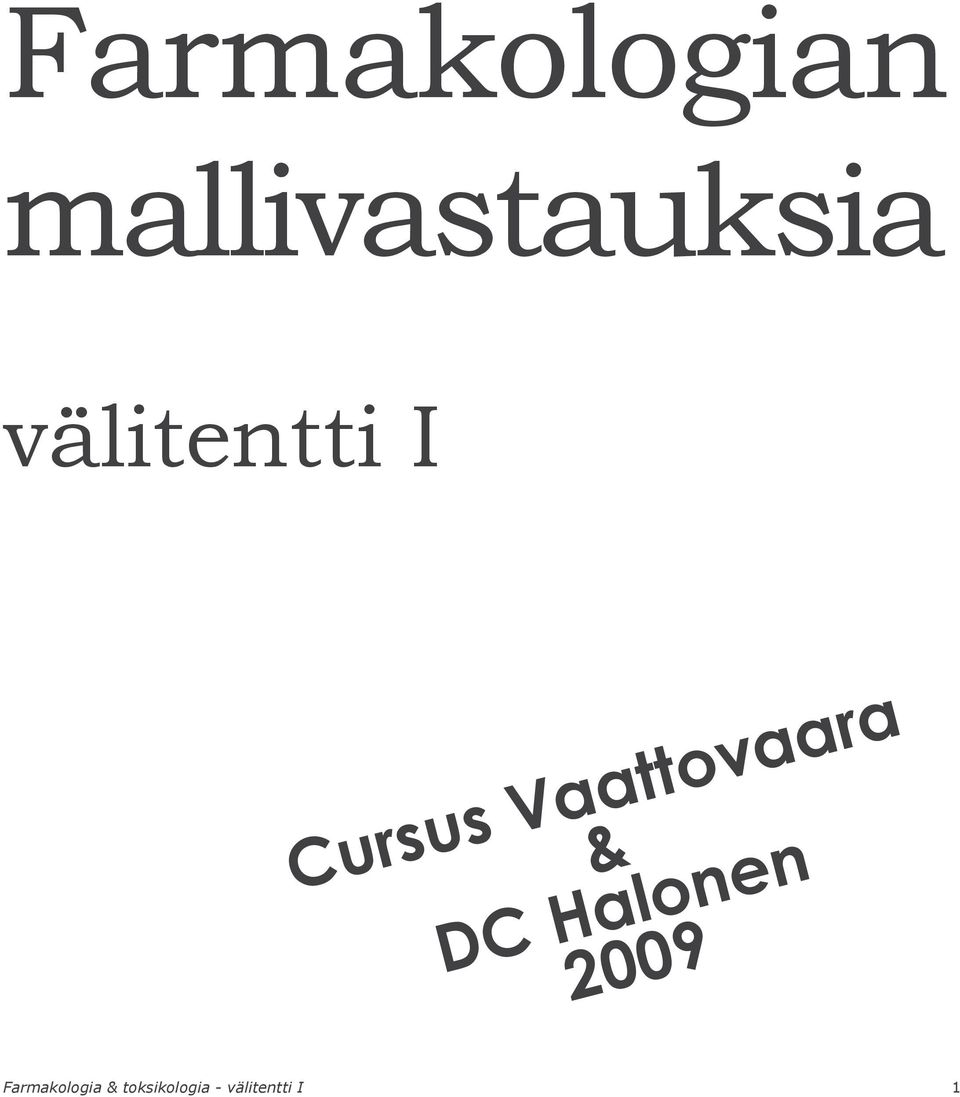 toksikologia - välitentti I