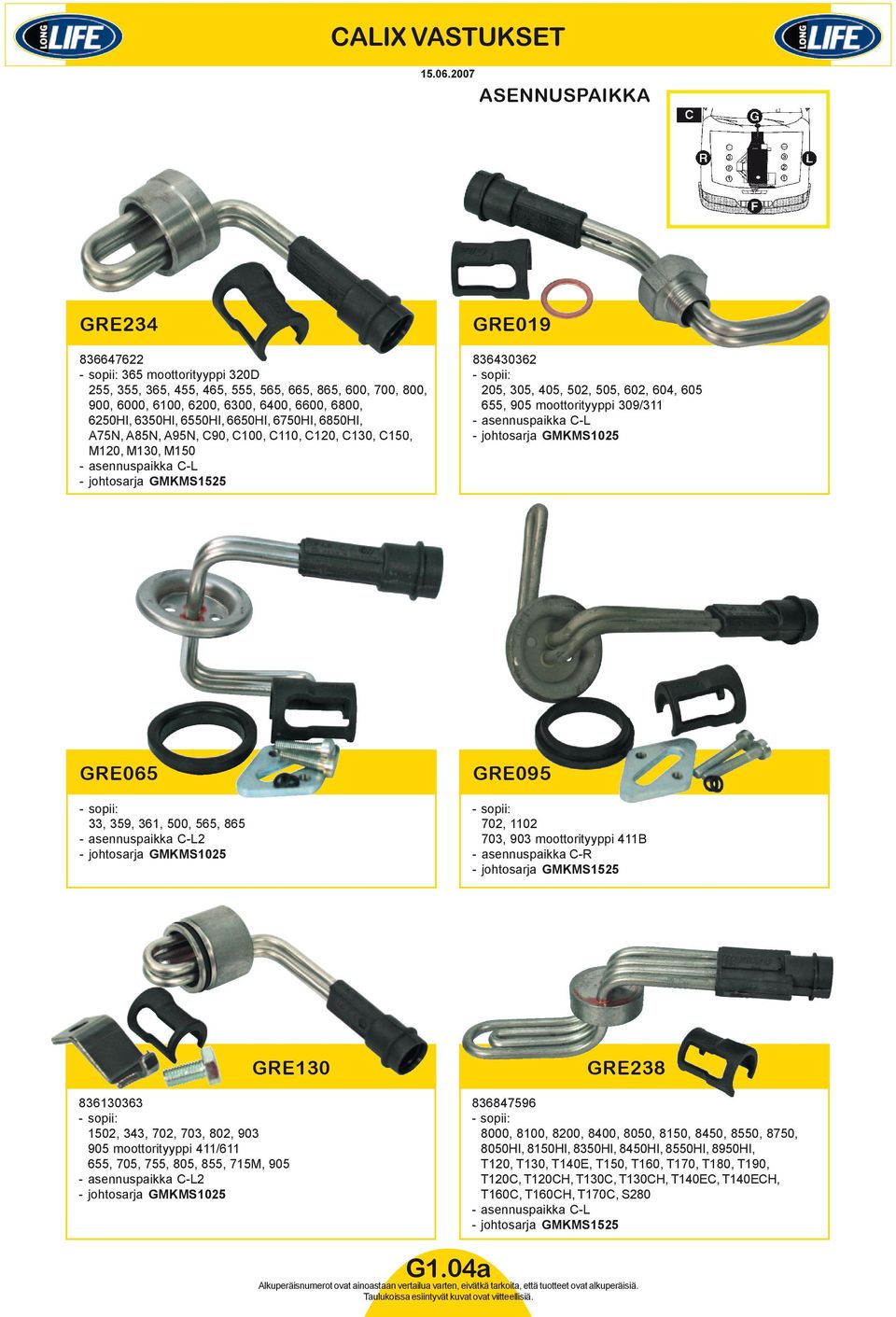 6650HI, 6750HI, 6850HI, A75N, A85N, A95N, C90, C100, C110, C120, C130, C150, M120, M130, M150 - asennuspaikka C-L - johtosarja GMKMS1525 GRE019 836430362 - sopii: 205, 305, 405, 502, 505, 602, 604,
