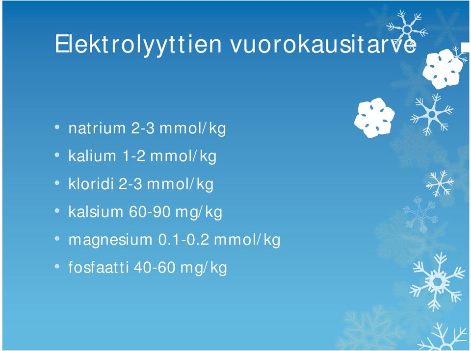 2-3 mmol/kg kalsium 60-90 mg/kg