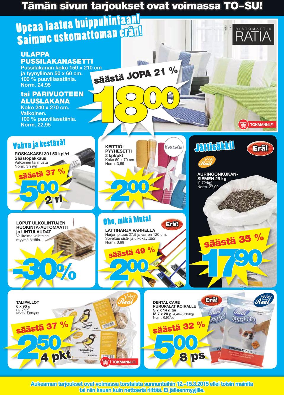 ROSKAKASSI 30 l 50 kpl/rl Säästöpakkaus Valkoinen tai musta Norm.