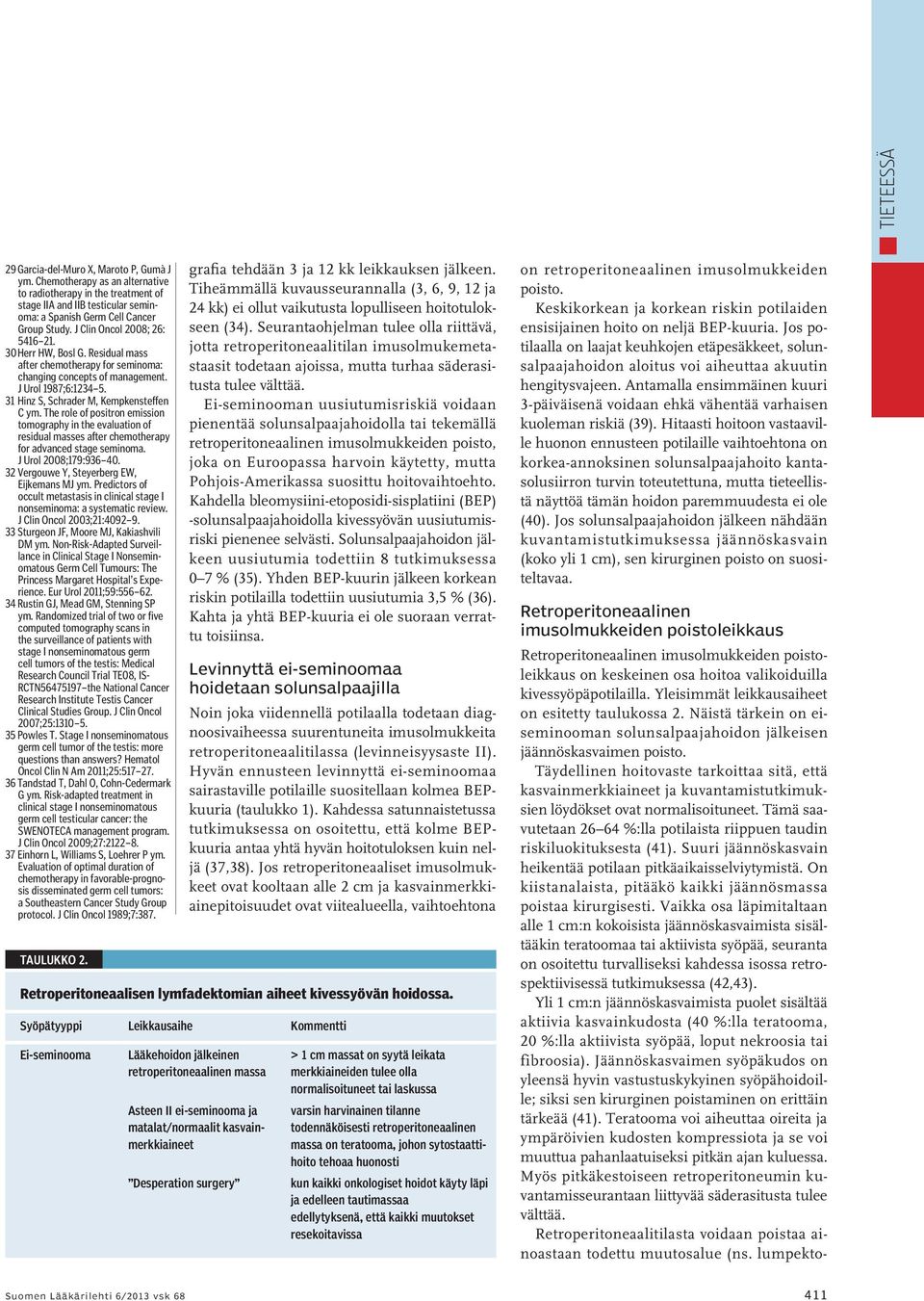 The role of positron emission tomography in the evaluation of residual masses after chemotherapy for advanced stage seminoma. J Urol 2008;179:936 40. 32 Vergouwe Y, Steyerberg EW, Eijkemans MJ ym.