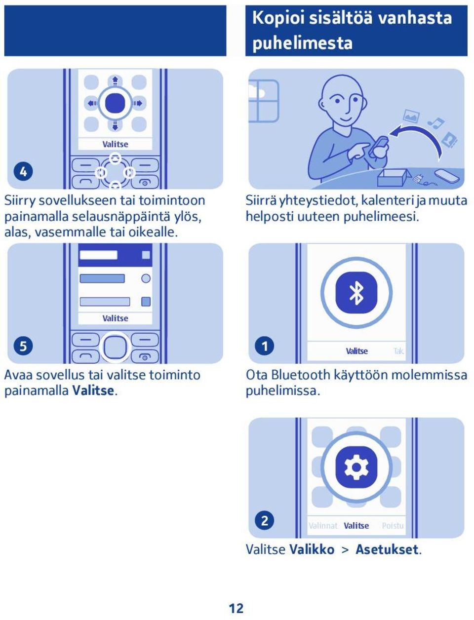 Siirrä yhteystiedot, kalenteri ja muuta helposti uuteen puhelimeesi.