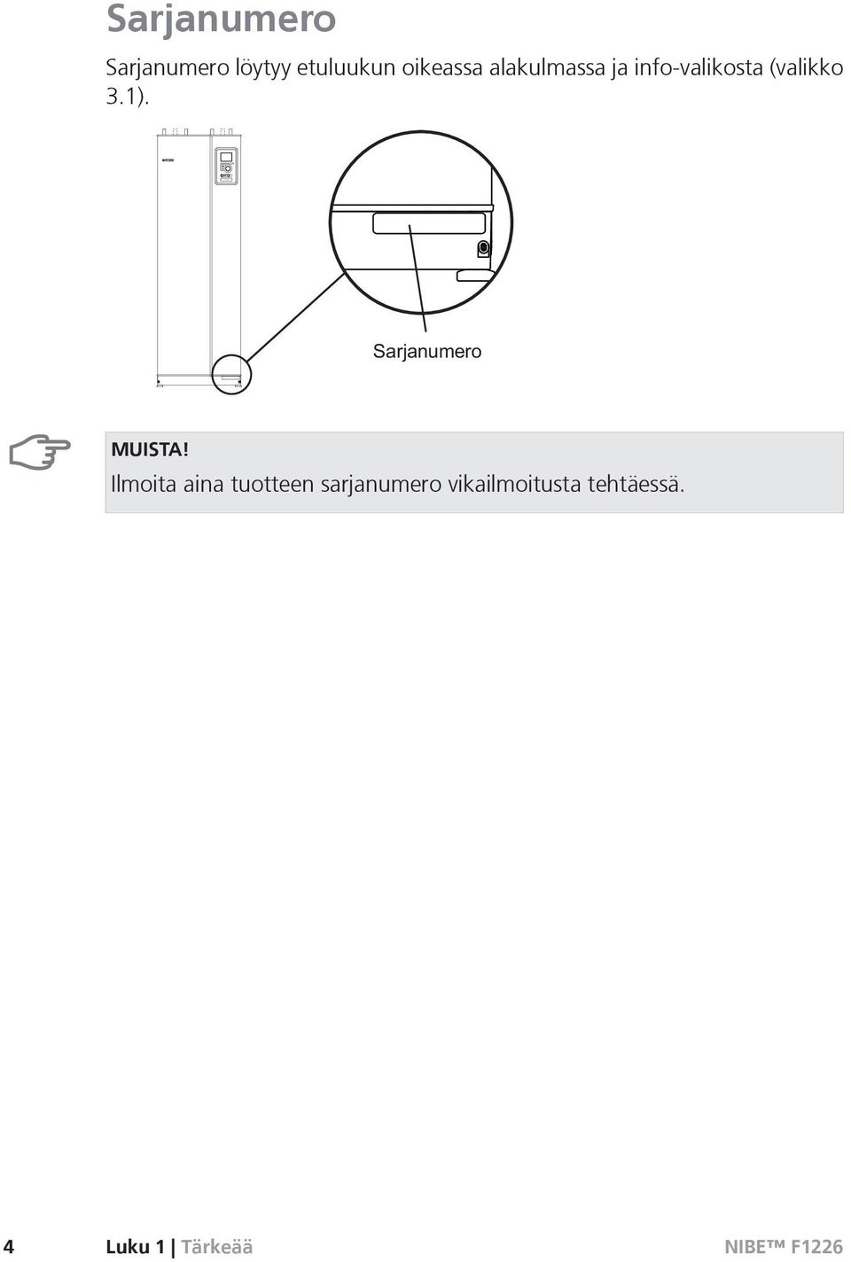 (valikko 3.1). MUISTA!