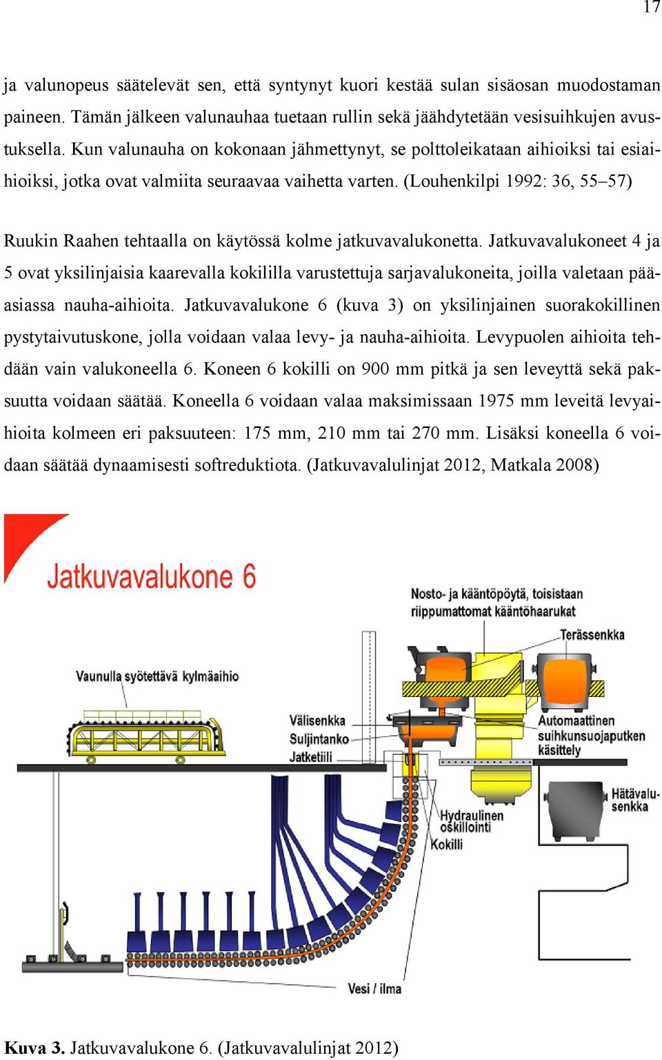 (Louhenkilpi 1992: 36, 55 57) Ruukin Raahen tehtaalla on käytössä kolme jatkuvavalukonetta.