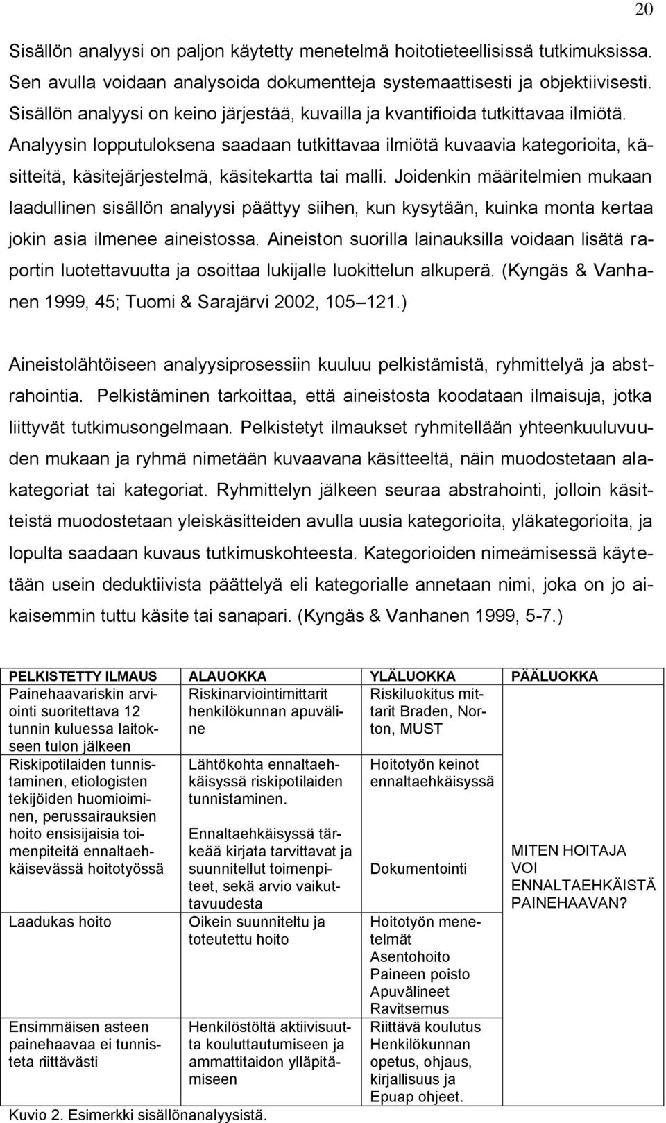 Analyysin lopputuloksena saadaan tutkittavaa ilmiötä kuvaavia kategorioita, käsitteitä, käsitejärjestelmä, käsitekartta tai malli.