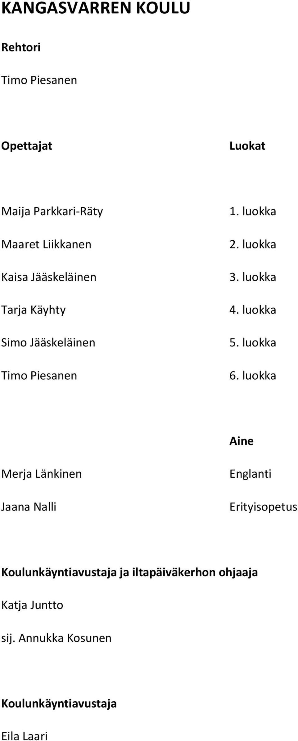 luokka 5. luokka 6.