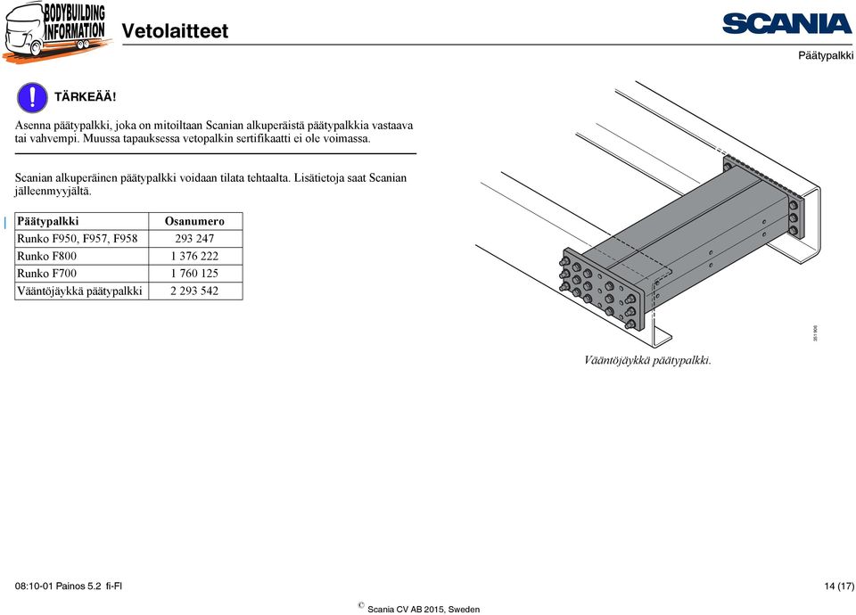 Lisätietoja saat Scanian jälleenmyyjältä.