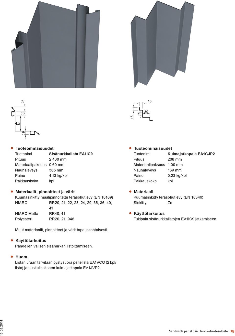 Materiaalipaksuus 1.00 mm Nauhaleveys 139 mm 0.