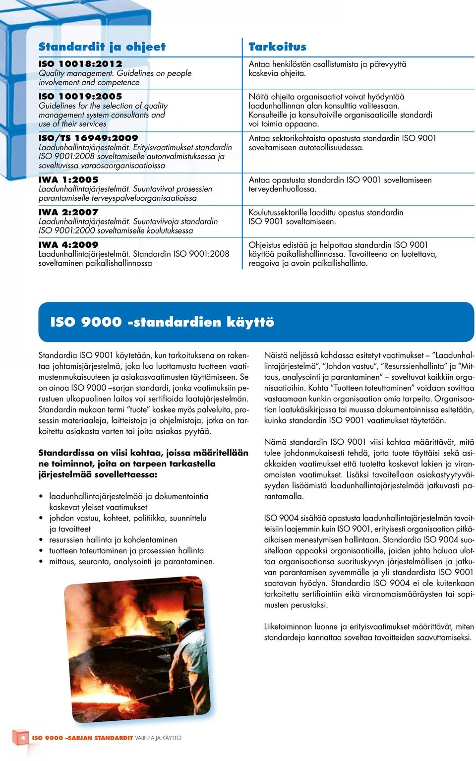 Laadunhallintajärjestelmät. Erityisvaatimukset standardin ISO 9001:2008 soveltamiselle autonvalmistuksessa ja soveltuvissa varaosaorganisaatioissa IWA 1:2005 Laadunhallintajärjestelmät.