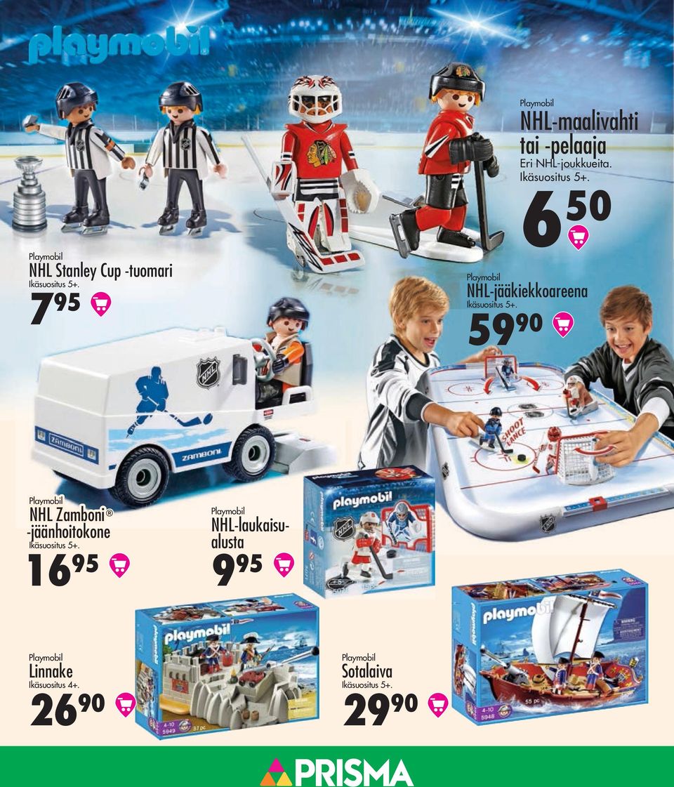 NHL-jääkiekkoareena 7 95 Playmobil NHL Zamboni -jäänhoitokone Ikäsuositus 5+.