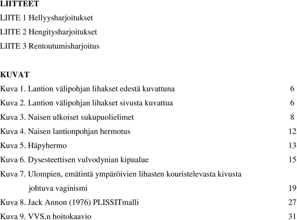 Naisen ulkoiset sukupuolielimet 8 Kuva 4. Naisen lantionpohjan hermotus 12 Kuva 5. Häpyhermo 13 Kuva 6.