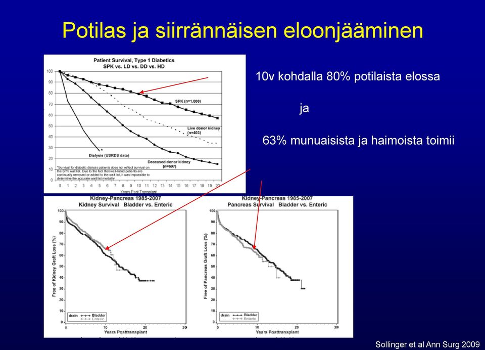 potilaista elossa ja 63%