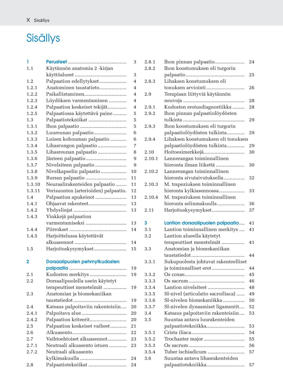 .. 6 1.3.4 Lihasrungon palpaatio... 7 1.3.5 Lihasreunan palpaatio... 8 1.3.6 Jänteen palpaatio... 9 1.3.7 Nivelsiteen palpaatio... 9 1.3.8 Nivelkapselin palpaatio... 10 1.3.9 Bursan palpaatio... 11 1.