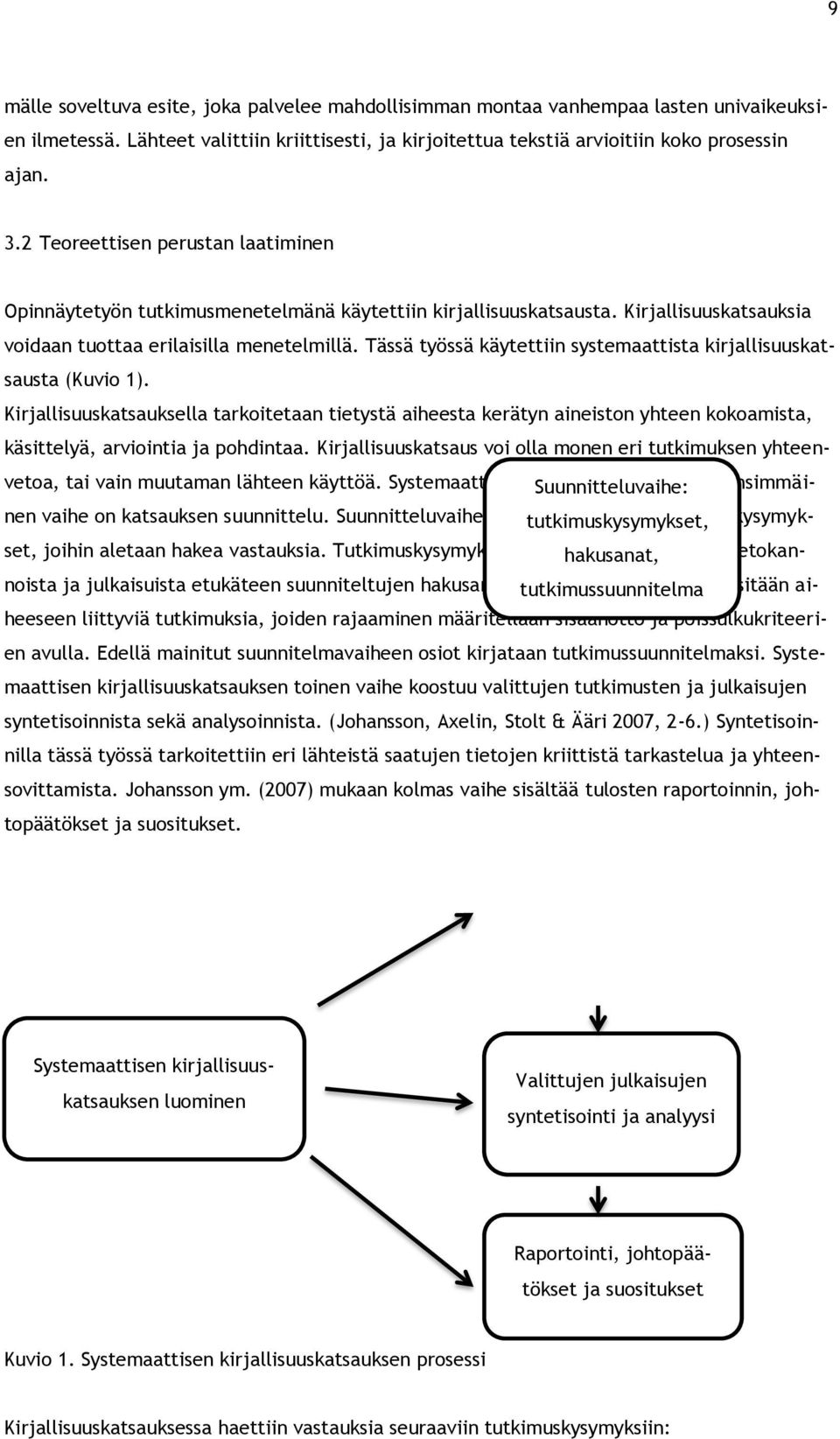 Tässä työssä käytettiin systemaattista kirjallisuuskatsausta (Kuvio 1).