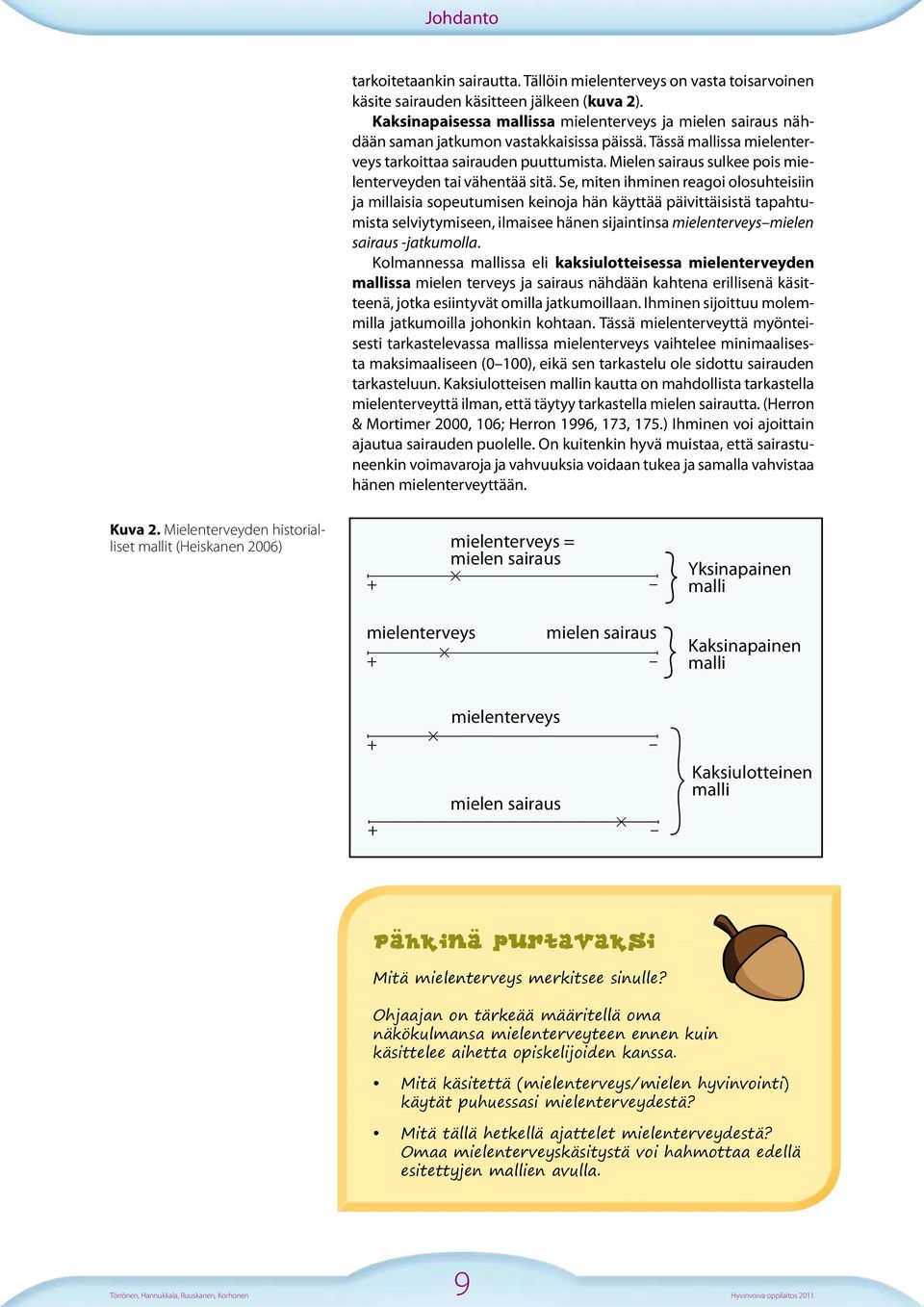 Mielen sairaus sulkee pois mielenterveyden tai vähentää sitä.