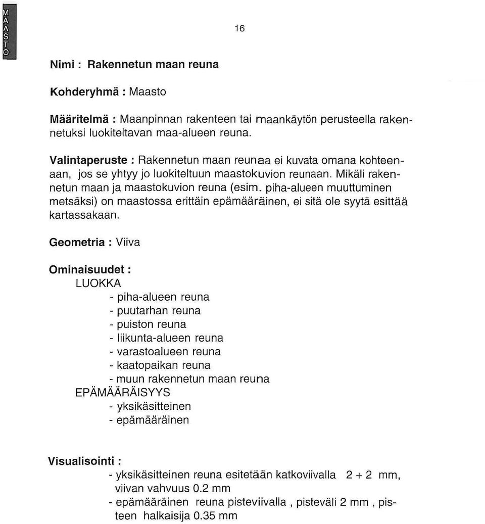 piha-alueen muuttuminen metsäksi) on maastossa erittäin epämääräinen, ei sitä ole syytä esittää kartassakaan.