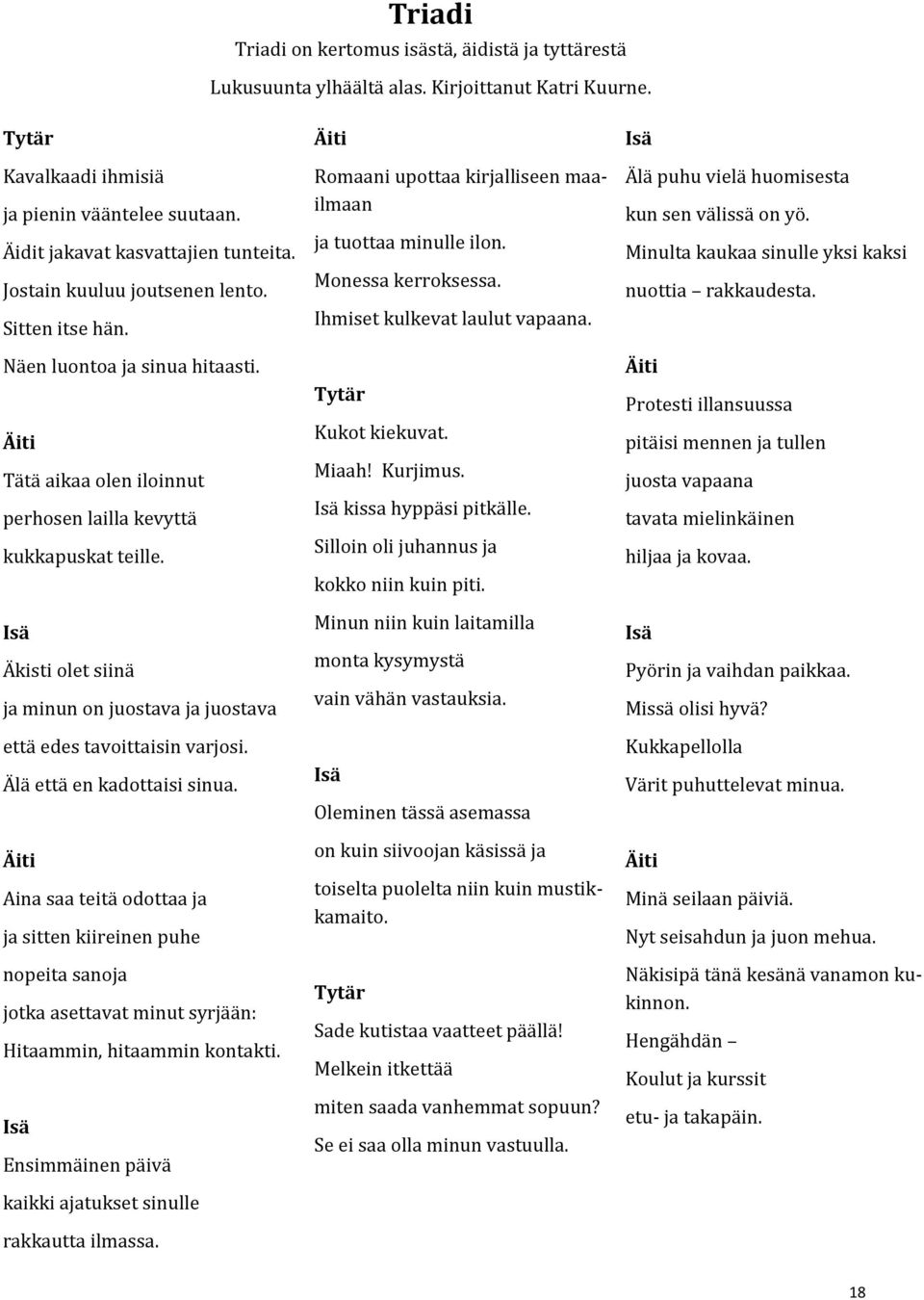 Jotain on viela ja ljella tontun tossuissa. Iloitsen perheesta! Tytär Ta ma kirjoitus saa rakkauden siivet. Ilman sita en kirjoittaisi. Vaikenisi alitajunta. Iso sensori rajalla. Iso sensori rajalla. Stop tykka na a n.