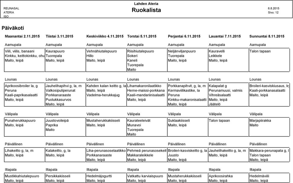 2015 Keskiviikko 4.11.