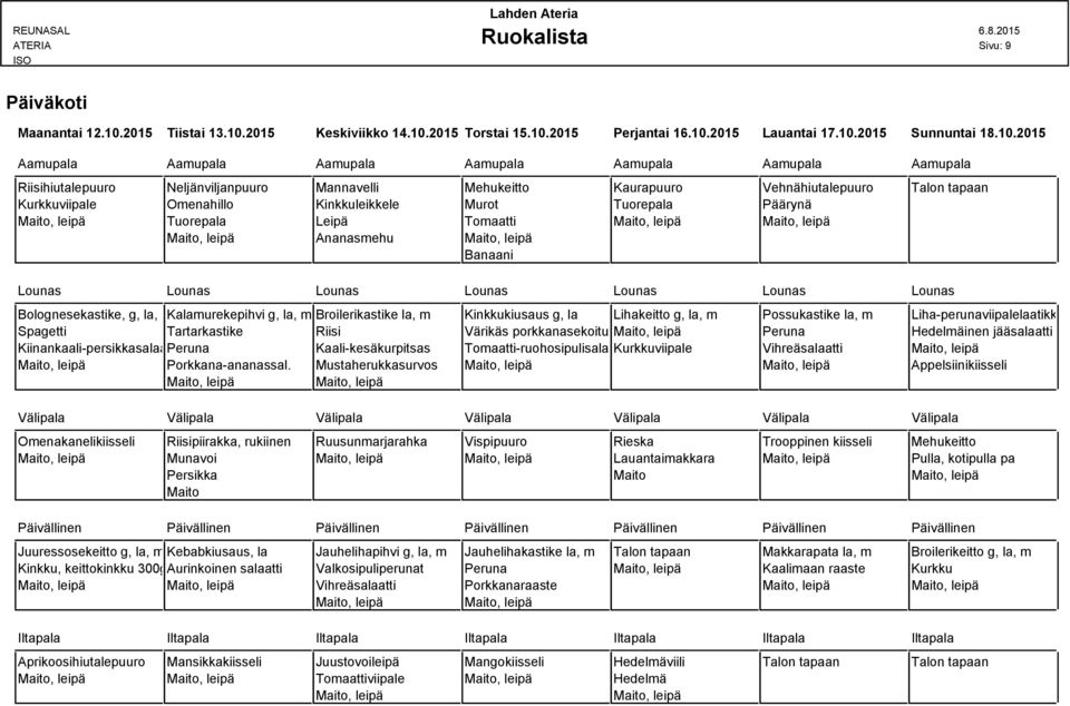 2015 Keskiviikko 14.10.