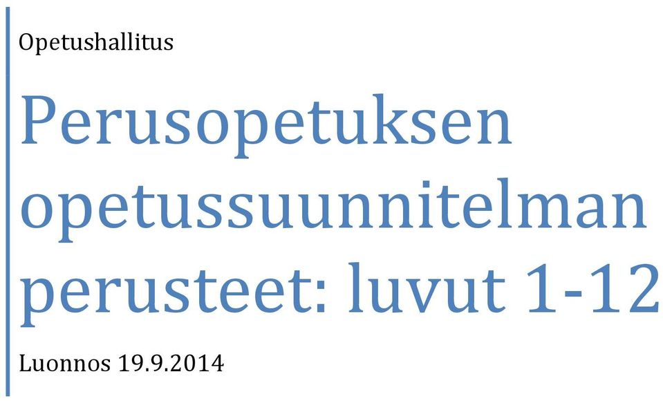 opetussuunnitelman