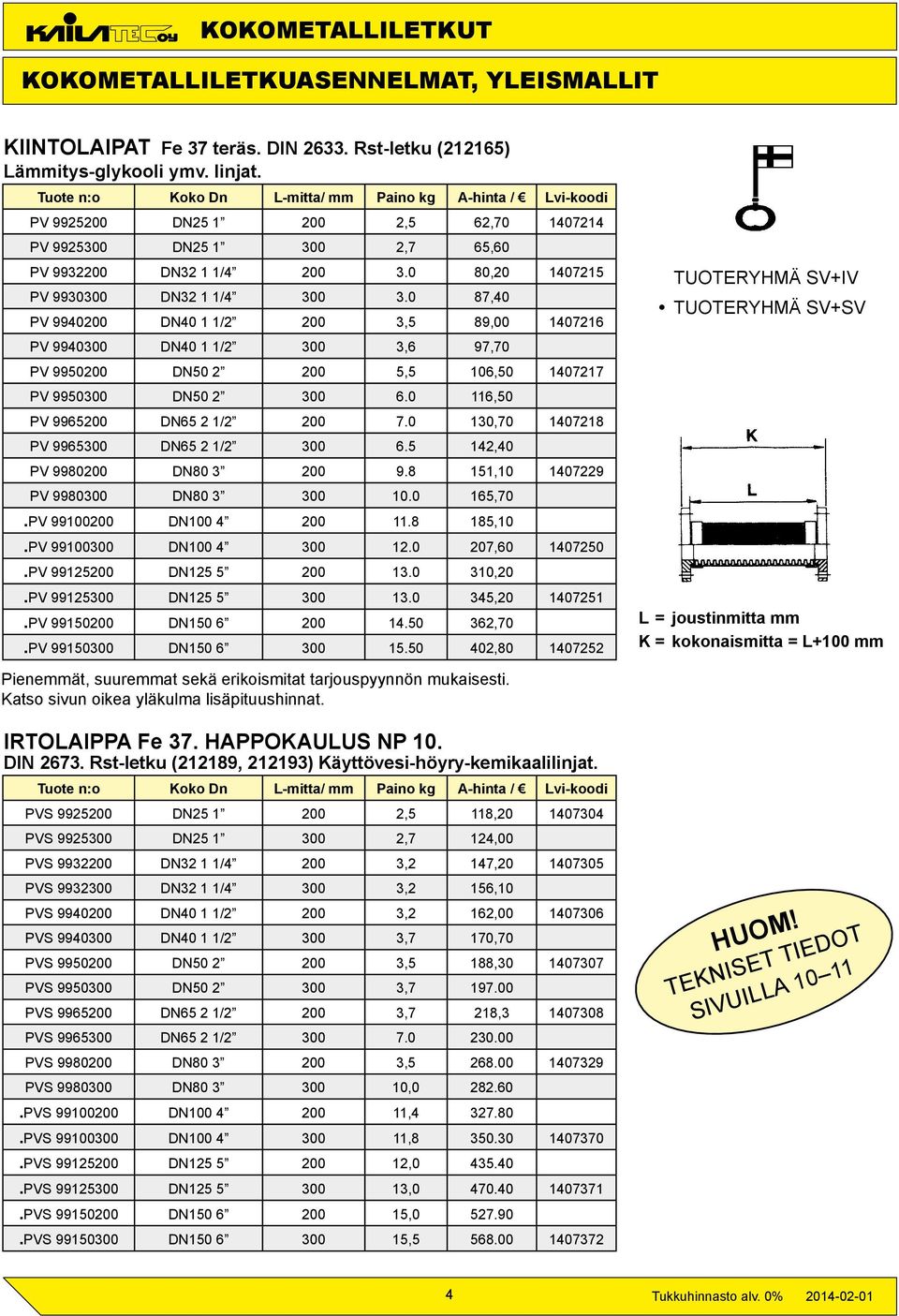 0 87,40 PV 9940200 DN40 1 1/2 200 3,5 89,00 1407216 PV 9940300 DN40 1 1/2 300 3,6 97,70 PV 9950200 DN50 2 200 5,5 106,50 1407217 PV 9950300 DN50 2 300 6.0 116,50 PV 9965200 DN65 2 1/2 200 7.