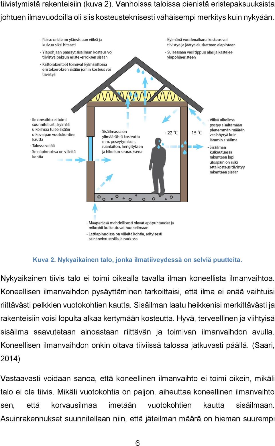 Koneellisen ilmanvaihdon pysäyttäminen tarkoittaisi, että ilma ei enää vaihtuisi riittävästi pelkkien vuotokohtien kautta.