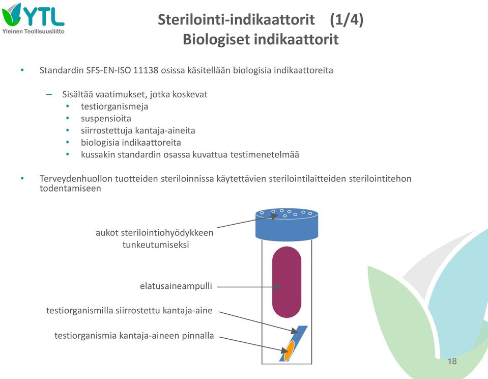 osassa kuvattua testimenetelmää Terveydenhuollon tuotteiden steriloinnissa käytettävien sterilointilaitteiden sterilointitehon todentamiseen