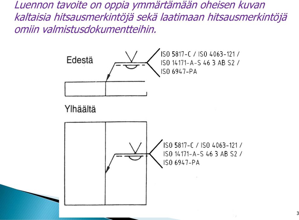 hitsausmerkintöjä sekä laatimaan
