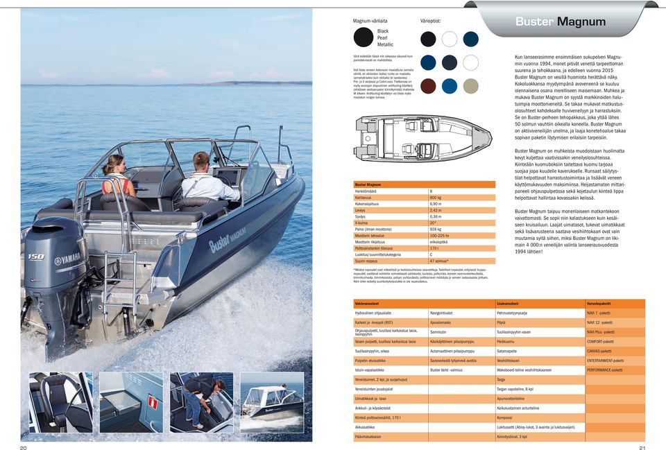 Tilattavissa on myös vesirajan alapuolinen antifouling-käsittely (ehkäisee vesikasvuston kiinnittymistä) malleista M alkaen. Antifouling-käsittelyn voi tilata myös maalatun rungon kanssa.