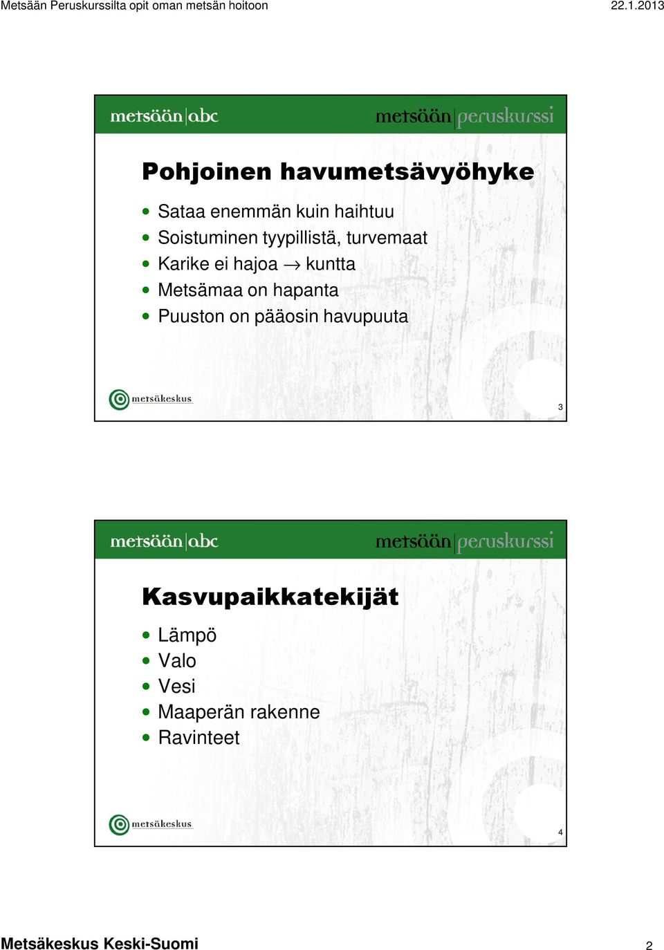 Metsämaa on hapanta Puuston on pääosin havupuuta 3