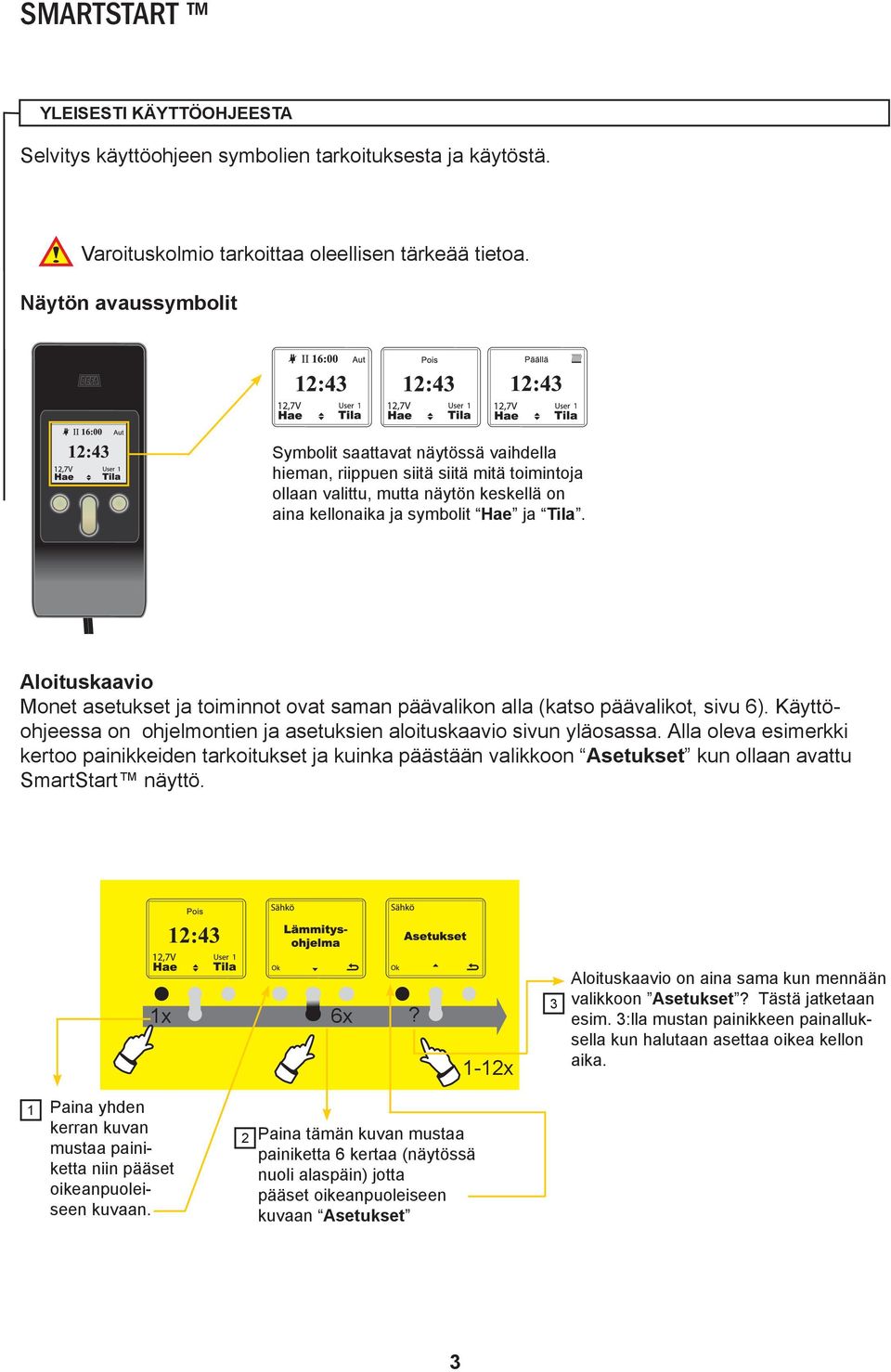 Aloituskaavio Monet asetukset ja toiminnot ovat saman päävalikon alla (katso päävalikot, sivu 6). Käyttöohjeessa on ohjelmontien ja asetuksien aloituskaavio sivun yläosassa.