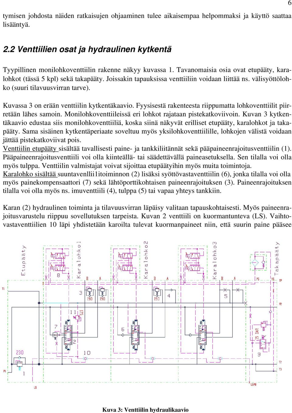 Joissakin tapauksissa venttiiliin voidaan liittää ns. välisyöttölohko (suuri tilavuusvirran tarve). Kuvassa 3 on erään venttiilin kytkentäkaavio.