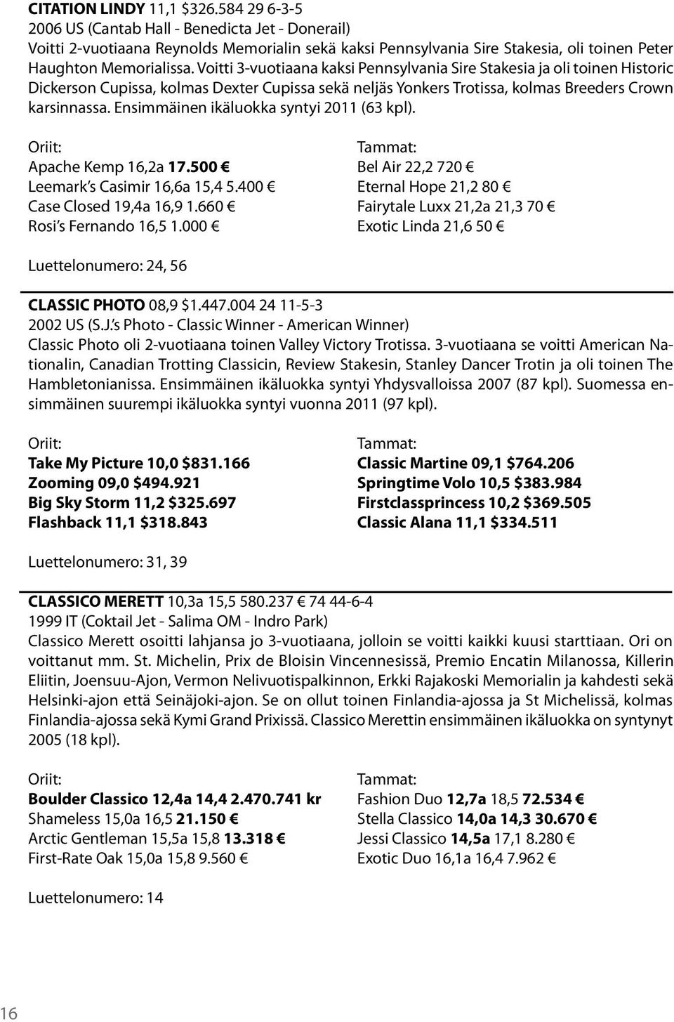 Voitti 3-vuotiaana kaksi Pennsylvania Sire Stakesia ja oli toinen Historic Dickerson Cupissa, kolmas Dexter Cupissa sekä neljäs Yonkers Trotissa, kolmas Breeders Crown karsinnassa.